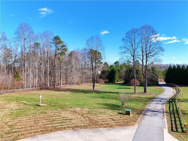 view of community with a lawn