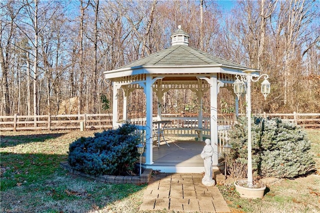 exterior space featuring a gazebo