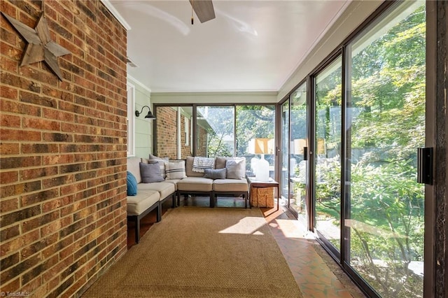 1603 Ilchester Ct, Greensboro, NC 27408 - sunroom featuring ceiling fan and outdoor lounge area