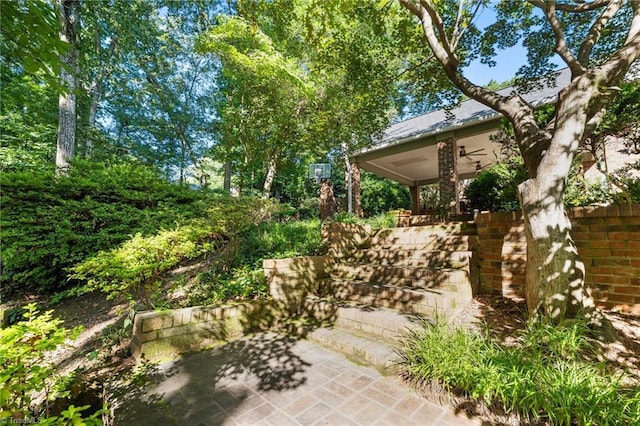 1603 Ilchester Ct, Greensboro, NC 27408 - view of yard with a patio area and ceiling fan