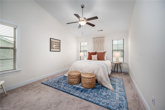 914 Bonanza Ln, Mebane, NC 27302 - bedroom with carpet flooring, baseboards, and vaulted ceiling