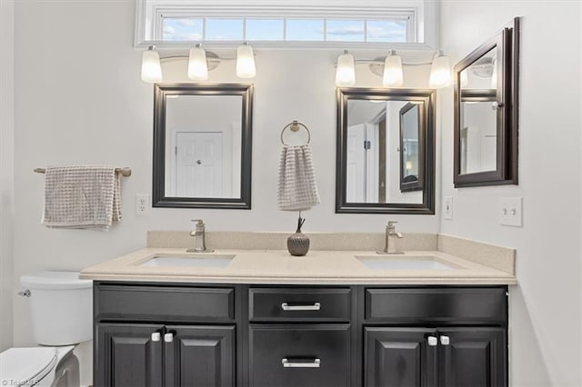 6796 Ironwood Cir, Greensboro, NC 27410 - bathroom with toilet and double vanity