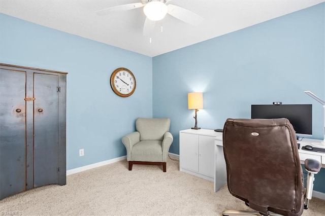 6796 Ironwood Cir, Greensboro, NC 27410 - office space with ceiling fan, light colored carpet, and baseboards