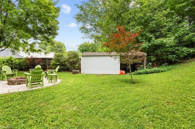 6796 Ironwood Cir, Greensboro, NC 27410 - view of yard featuring an outdoor fire pit