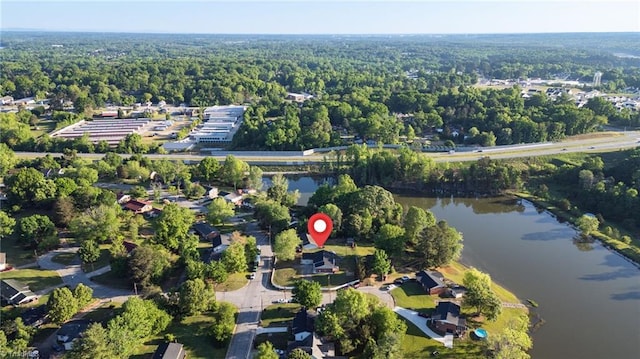 3227 Loftyview Dr, High Point, NC 27260 - bird's eye view featuring a water view and a wooded view