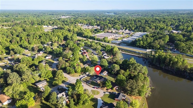 3227 Loftyview Dr, High Point, NC 27260 - aerial view with a water view and a wooded view