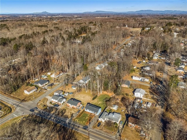 bird's eye view with a mountain view