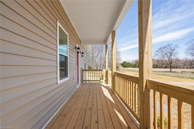 wooden deck with covered porch