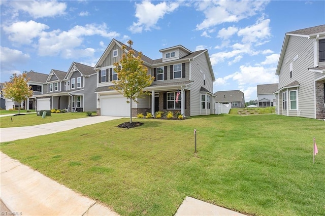 1515 Peabody Ct, Mebane, NC 27302 - view of front of house with concrete driveway, a residential view, an attached garage, and a front yard