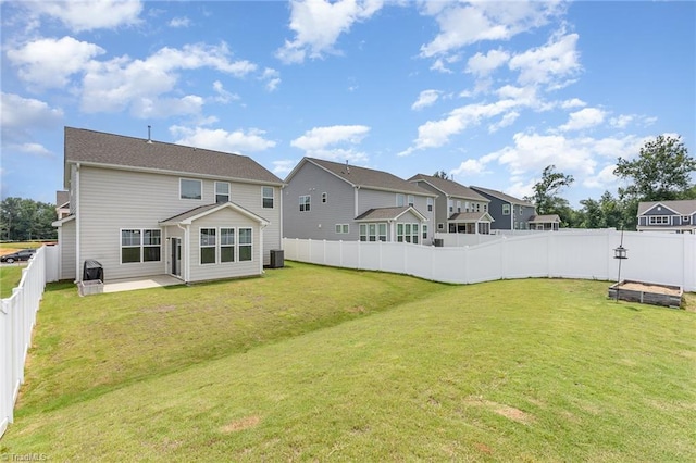 1515 Peabody Ct, Mebane, NC 27302 - rear view of property featuring a fenced backyard, a patio, and a residential view