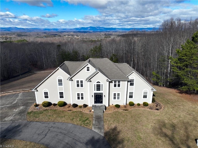 aerial view featuring a mountain view