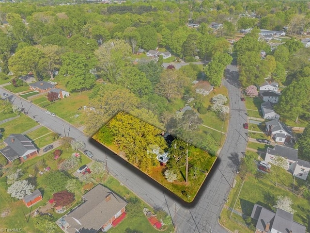 aerial view with a residential view