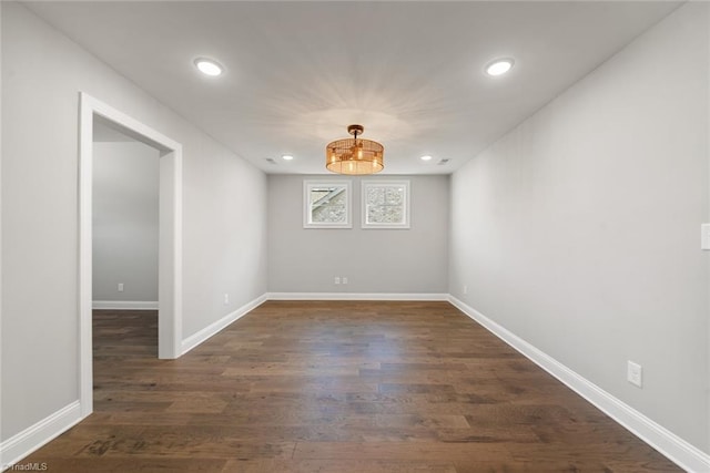 2751 Monarch Way, Winston-Salem, NC 27106 - unfurnished room with recessed lighting, dark wood-type flooring, and baseboards