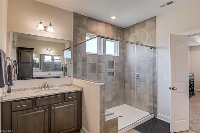 3609 Wesley Point Dr, Browns Summit, NC 27214 - bathroom with a shower stall and vanity