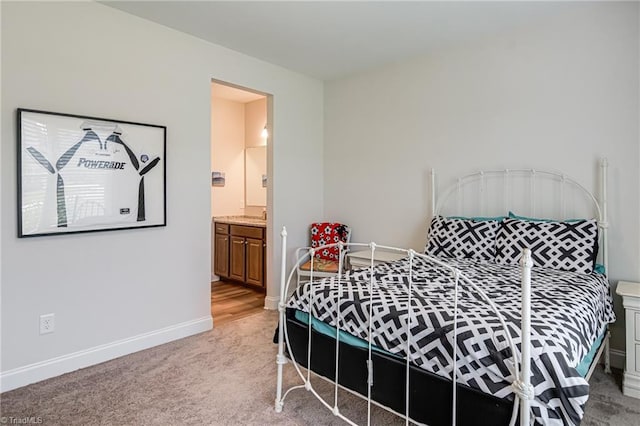 3609 Wesley Point Dr, Browns Summit, NC 27214 - bedroom featuring light carpet and ensuite bathroom