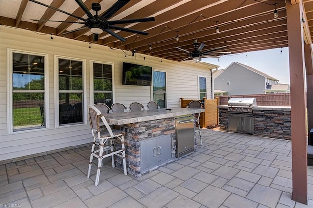3609 Wesley Point Dr, Browns Summit, NC 27214 - view of patio / terrace with area for grilling and ceiling fan