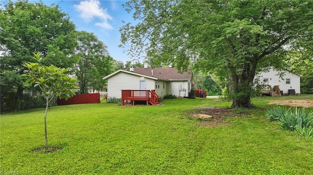 4624 Circle Dr, Winston-Salem, NC 27105 - view of yard featuring a wooden deck
