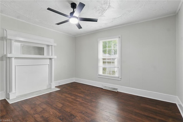 4624 Circle Dr, Winston-Salem, NC 27105 - spare room featuring crown molding, wood finished floors, a ceiling fan, and a textured ceiling