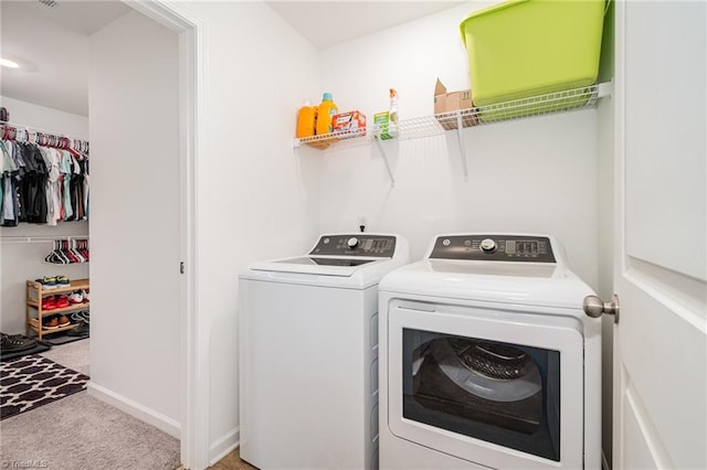 1026 Baileys Chapel Rd, Advance, NC 27006 - laundry room featuring independent washer and dryer and carpet