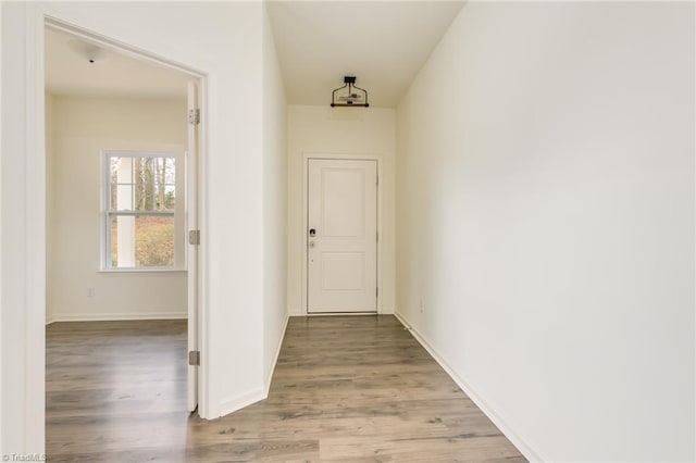 hall featuring hardwood / wood-style flooring