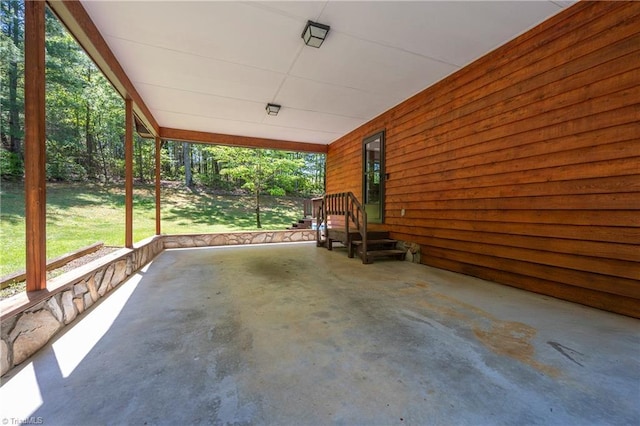 view of patio / terrace with a carport