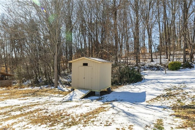 view of snow covered structure