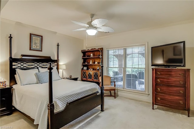 925 Salem Glen Ct, Clemmons, NC 27012 - bedroom with crown molding, ceiling fan, and light carpet