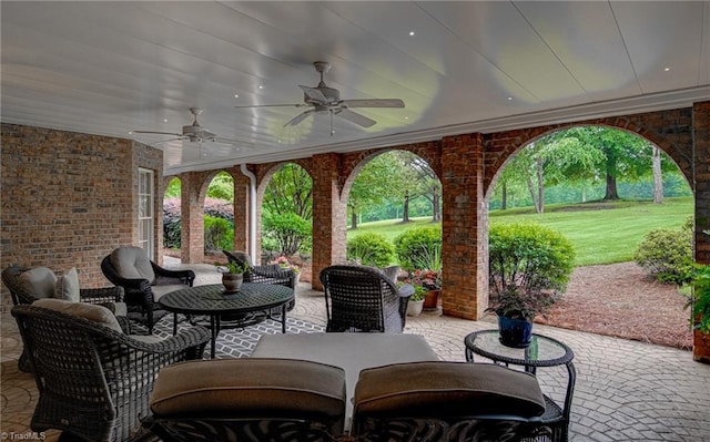925 Salem Glen Ct, Clemmons, NC 27012 - view of patio / terrace with a ceiling fan