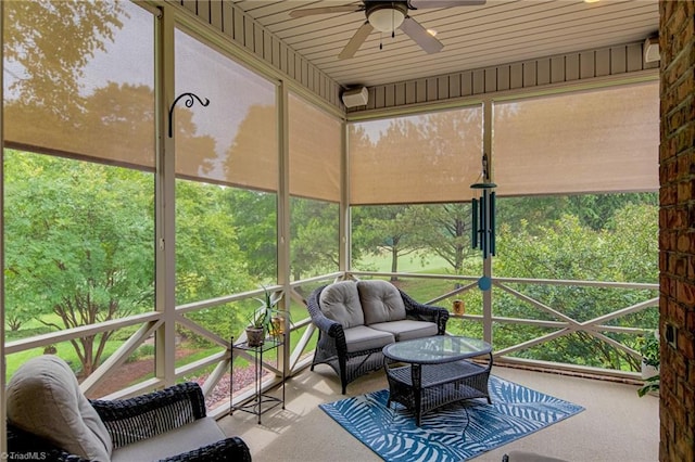 925 Salem Glen Ct, Clemmons, NC 27012 - sunroom featuring a ceiling fan, outdoor lounge area, and healthy amount of natural light