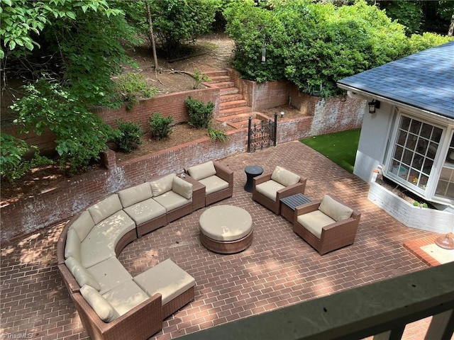 590 Knob View Dr, Winston-Salem, NC 27104 - view of patio with an outdoor hangout area