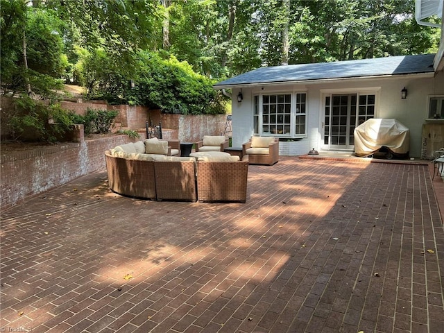 590 Knob View Dr, Winston-Salem, NC 27104 - wooden terrace with area for grilling and an outdoor living space