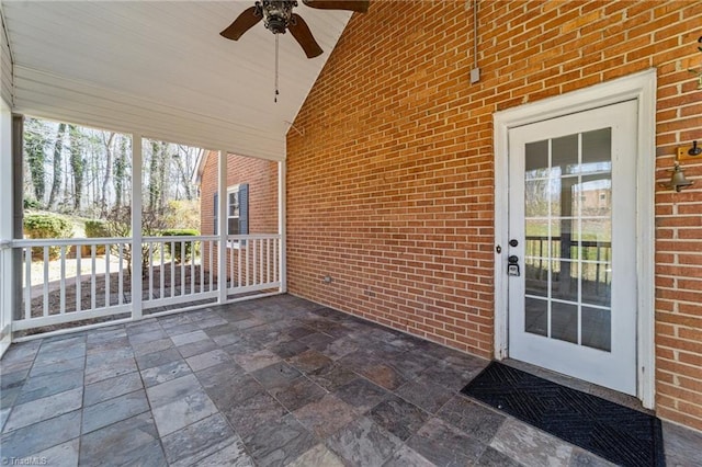 view of patio / terrace with a ceiling fan