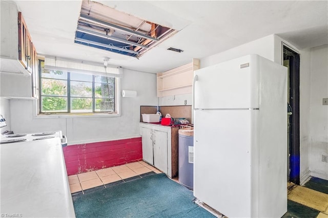 3542 Wayne White Rd, Climax, NC 27233 - kitchen with freestanding refrigerator and tile patterned flooring