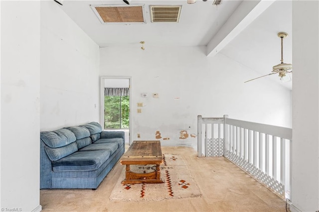 3542 Wayne White Rd, Climax, NC 27233 - sitting room featuring carpet floors and a ceiling fan