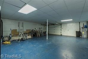 garage with water heater