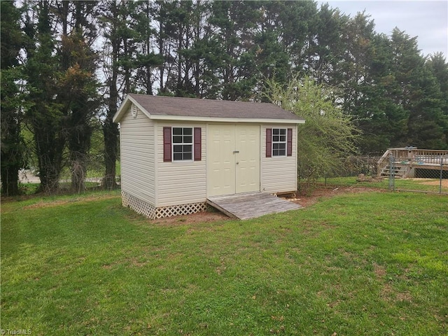 view of shed