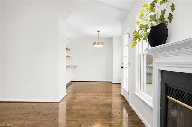 hall featuring dark hardwood / wood-style flooring