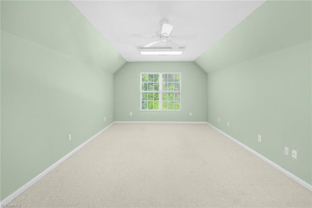 131 Hickory Creek Ct, Winston-Salem, NC 27107 - bonus room with a ceiling fan, light colored carpet, and vaulted ceiling