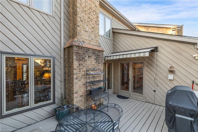 deck featuring grilling area