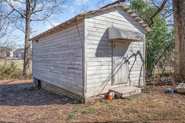 view of shed