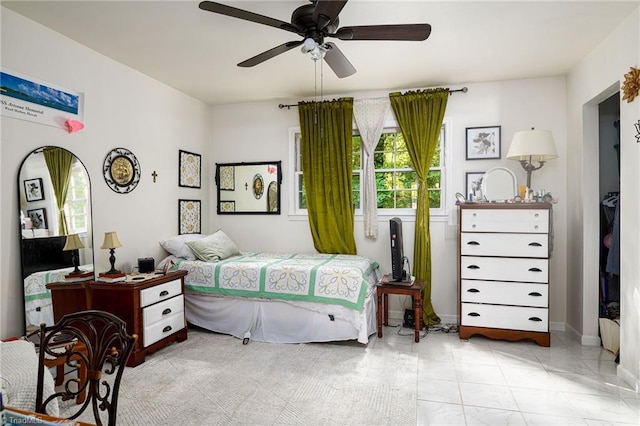 bedroom with a ceiling fan