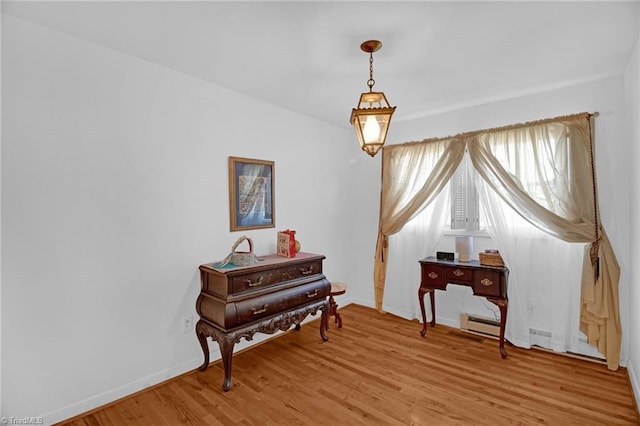 misc room with light hardwood / wood-style floors