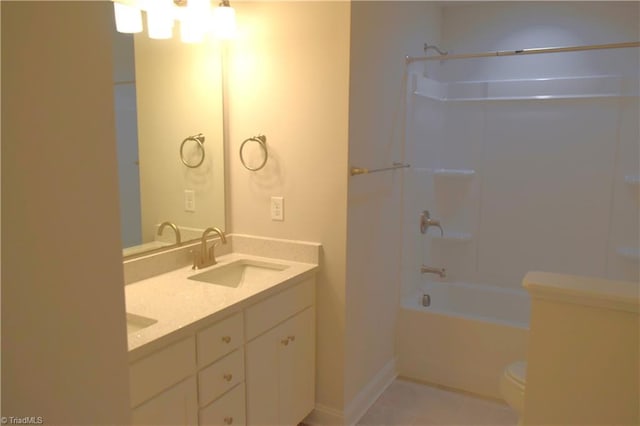 8113 Simon Dr Lot 38, Stokesdale, NC 27357 - bathroom featuring toilet, shower / tub combination, and double vanity