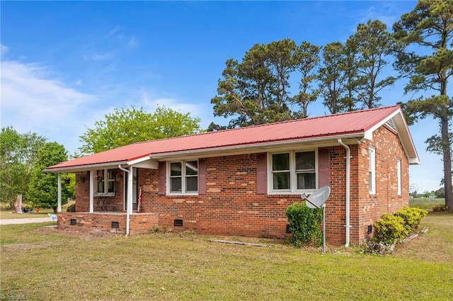 2281 Quarter Rd, Swanquarter, NC 27885 - view of front of property with a front lawn, crawl space, and metal roof
