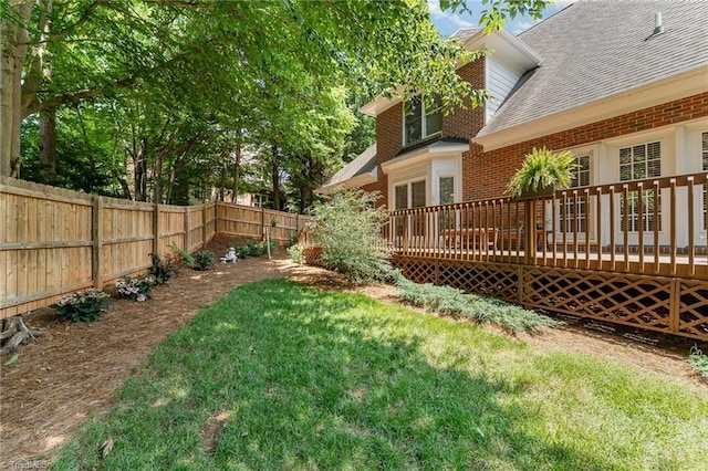 4002 Hobbs Rd, Greensboro, NC 27410 - fenced backyard featuring a wooden deck