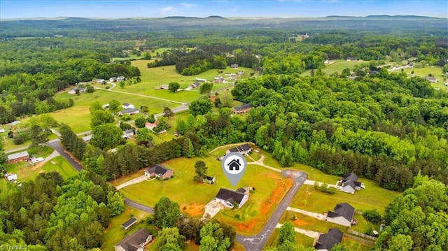 aerial view with a forest view
