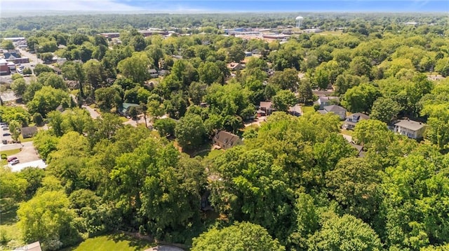 aerial view of a heavily wooded area