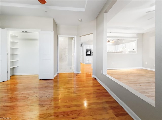 hall featuring light hardwood / wood-style flooring