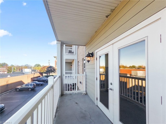 balcony with french doors