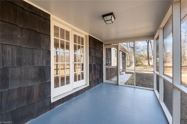 view of unfurnished sunroom